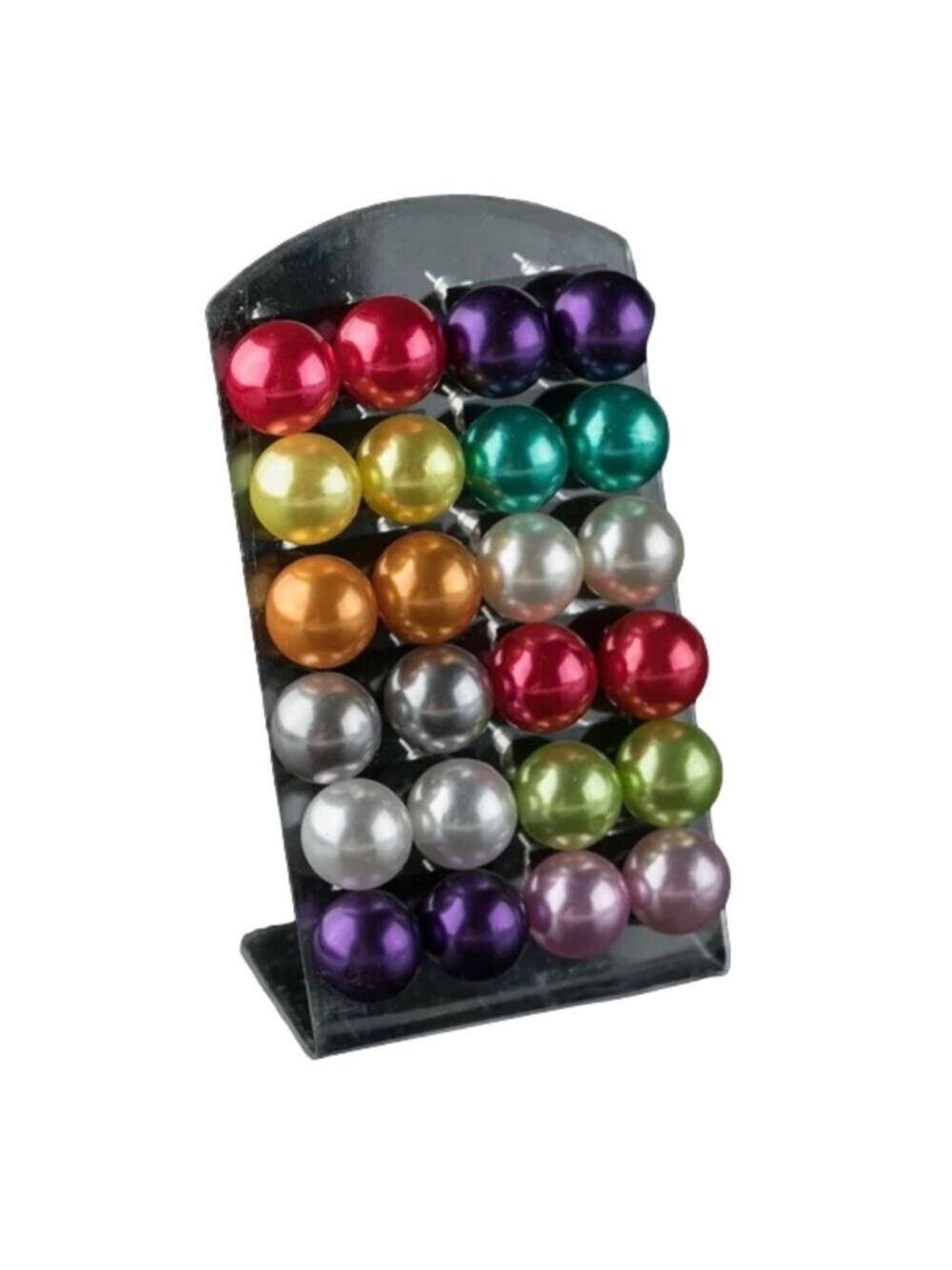 12 Pair Faux Pearl Earring Set Multi Color